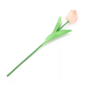 Tulipán szálas élethű növény 34 cm - Narancs - barack