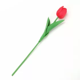 Tulipán szálas élethű növény 34 cm - Piros