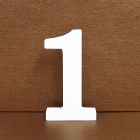 Fa dekoráció 11cm fehér - 1 számok