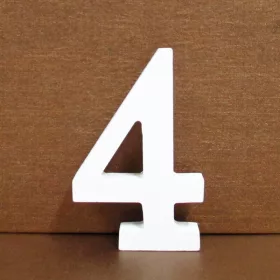 Fa dekoráció 11cm fehér - 4 számok