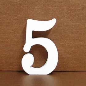 Fa dekoráció 11cm fehér - 5 számok
