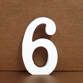 Fa dekoráció 11cm fehér - 6 számok