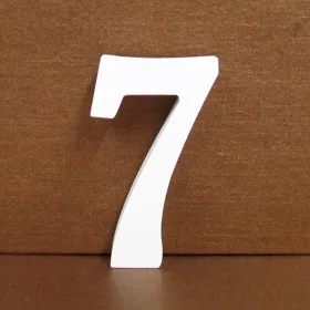 Fa dekoráció 11cm fehér - 7 számok