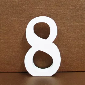 Fa dekoráció 11cm fehér - 8 számok