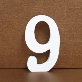 Fa dekoráció 11cm fehér - 9 számok