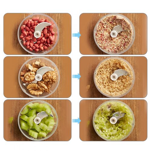 Mini USB tölthető elektromos fokhagyma és zöldségaprító 250ml - Fehér