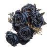 Rózsacsokor mű rózsákból 7 szálas 50 cm - kék