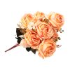 Rózsacsokor mű rózsákból 7 szálas 50 cm - vintage narancs