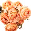 Rózsacsokor mű rózsákból 7 szálas 50 cm - vintage narancs