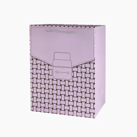   23 x 18 cm ajándék tasak (dísztasak) - világoslila színű, iskolatáska mintázatú