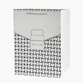   Ajándék táska iskolatáska mintával fehér - 40 x 30 x 12 cm