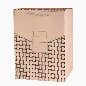   Ajándék táska iskolatáska mintával barackvirág szín - 40 x 30 x 12 cm