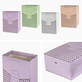   Ajándék táska iskolatáska mintával lila - 40 x 30 x 12 cm