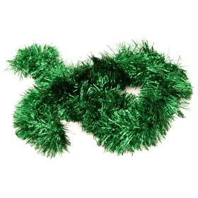   Karácsonyi csillogó zöld színű boa 200 cm, 11 cm széles