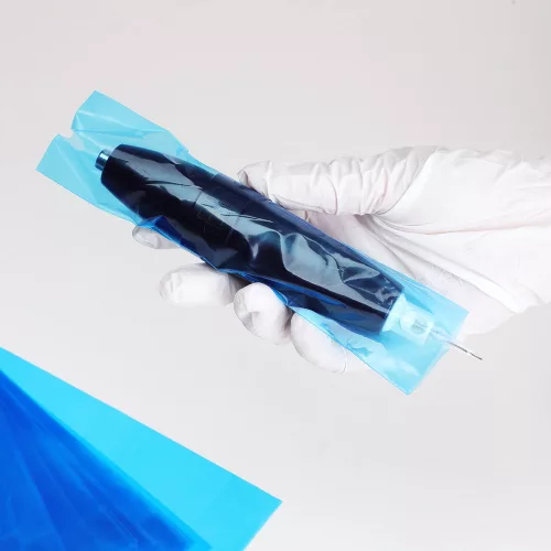 Tetováló kábel védőfólia – Clip Cord védő tasak 16×5 cm (100 db), higiénikus egyszer használatos fólia