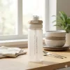 550 ml-es szívószálas sport kulacs – BPA-mentes ivópalack, fehér-bézs