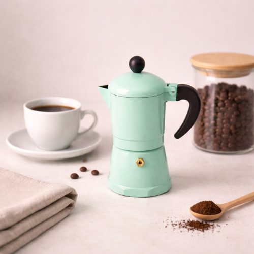 Kotyogós kávéfőző 2 személyes – zöld, klasszikus olasz eszpresszó kávéfőző otthonra