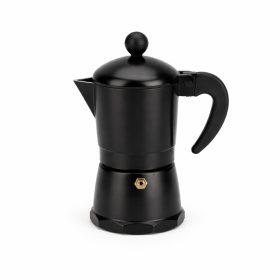   Kotyogós kávéfőző 2 személyes – fekete, klasszikus olasz eszpresszó kávéfőző otthonra