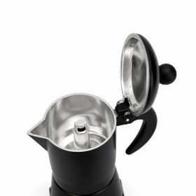   Kotyogós kávéfőző 2 személyes – fekete, klasszikus olasz eszpresszó kávéfőző otthonra