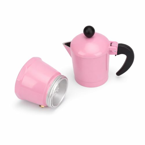Kotyogós kávéfőző 2 személyes – rózsaszín, klasszikus olasz eszpresszó kávéfőző