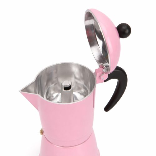 Kotyogós kávéfőző 6 személyes – rózsaszín, klasszikus olasz eszpresszó kávéfőző otthonra