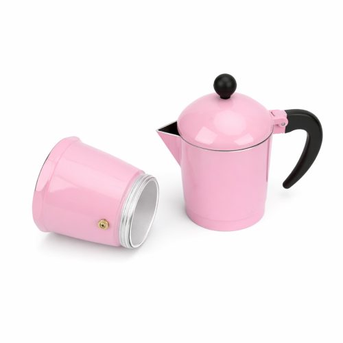 Kotyogós kávéfőző 6 személyes – rózsaszín, klasszikus olasz eszpresszó kávéfőző otthonra