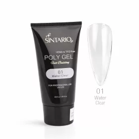   SINTARIO Poly Gel 01 Water Clear – átlátszó építő zselé körömhosszabbításhoz, HEMA & TPO mentes