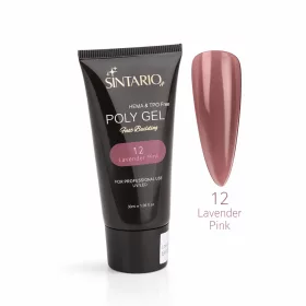   SINTARIO Poly Gel 12 Lavender Pink – levendula árnyalatú rózsaszín építő zselé körömhosszabbításhoz, HEMA & TPO mentes
