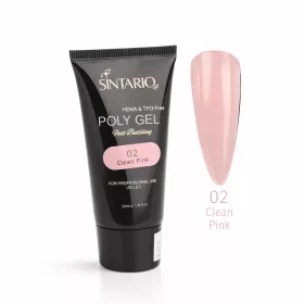   SINTARIO Poly Gel 02 Clean Pink – természetes rózsaszín építő zselé körömhosszabbításhoz, HEMA & TPO mentes