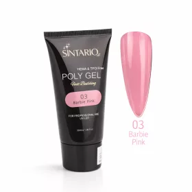   SINTARIO Poly Gel 03 Barbie Pink – élénk rózsaszín építő zselé körömhosszabbításhoz, HEMA & TPO mentes