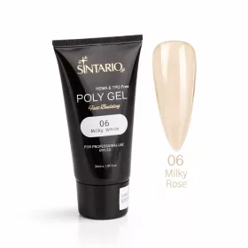   SINTARIO Poly Gel 06 Milky White – tejes fehér építő zselé körömhosszabbításhoz, HEMA & TPO mentes