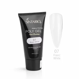   SINTARIO Poly Gel 07 Franc White – klasszikus francia fehér építő zselé körömhosszabbításhoz, HEMA & TPO mentes