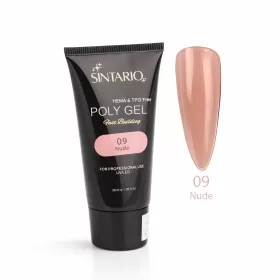   SINTARIO Poly Gel 09 Nude – természetes nude árnyalatú építő zselé körömhosszabbításhoz, HEMA & TPO mentes