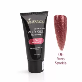   SINTARIO Professzionális Poly Gel Körömépítéshez – 06 Berry Sparkle | HEMA & TPO mentes UV/LED műköröm építő zselé 30ml