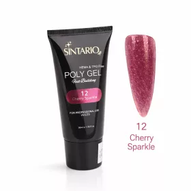   SINTARIO Professzionális Poly Gel Körömépítéshez – 12 Cherry Sparkle | HEMA & TPO mentes UV/LED műköröm építő zselé 30ml