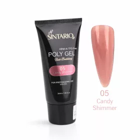   SINTARIO Poly Gel 05 Candy Shimmer – lágy rózsaszín csillogású építő polygél UV/LED lámpához, professzionális körömépítéshez