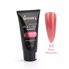  SINTARIO Poly Gel 03 Rosy Shimmer – rózsás csillogású építő polygél UV/LED lámpához, professzionális körömépítéshez