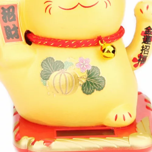 Napenergiával Működő Arany Maneki Neko Integető cica