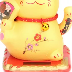 Napenergiával Működő Arany Maneki Neko Integető cica