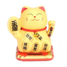 Napenergiával Működő Arany Maneki Neko Integető cica