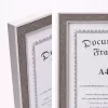 A4 méretű szürke képkeret – fa hatású dokumentum- és oklevélkeret, modern faliképkeret