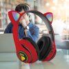 Macskafül, Színes ragyogás, Bluetooth 5.0 fülhallgató mikrofonnal, Piros