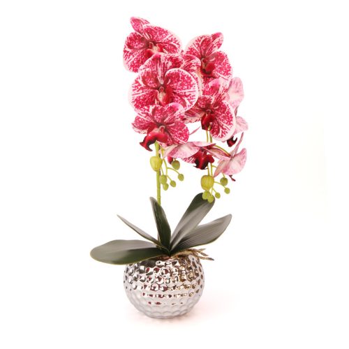 Mű Orchidea kerámia virágtartóban 50 cm - vörös