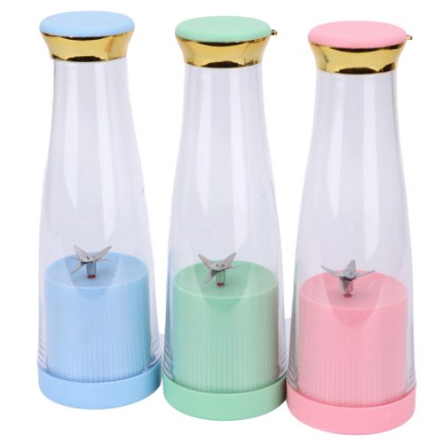 Mini hordozható turmixgép – 380 ml rózsaszín smoothie készítő palack