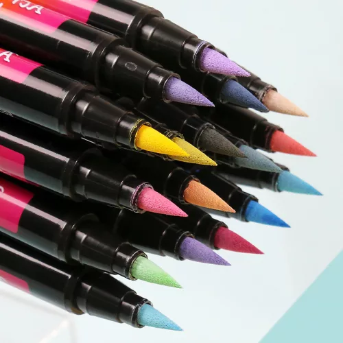 12 színű akril festék marker készlet rugalmas ecsetheggyel – Brush Tip Acrylic Paint Marker