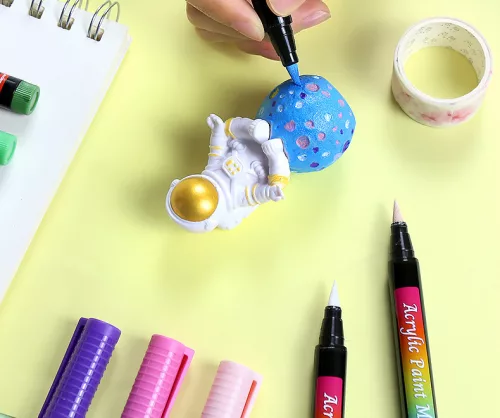 12 színű akril festék marker készlet rugalmas ecsetheggyel – Brush Tip Acrylic Paint Marker