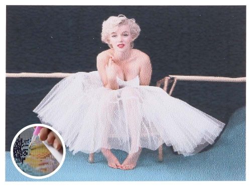 5D Gyémántfestés 30 x 40 cm - Marilyn Monroe fehér ruhában