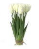 Tulipán csokor élethű növény, 12 szálas – fehér