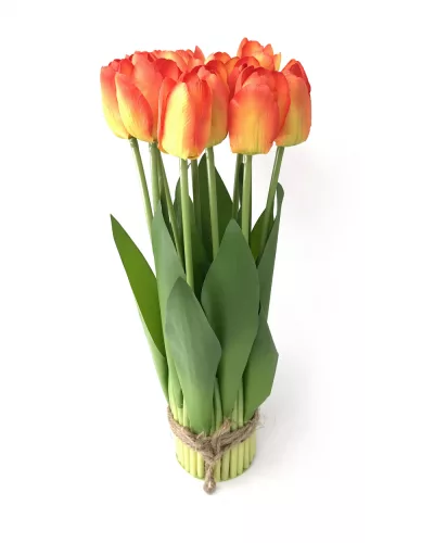 Tulipán csokor élethű növény, 12 szálas – Lila