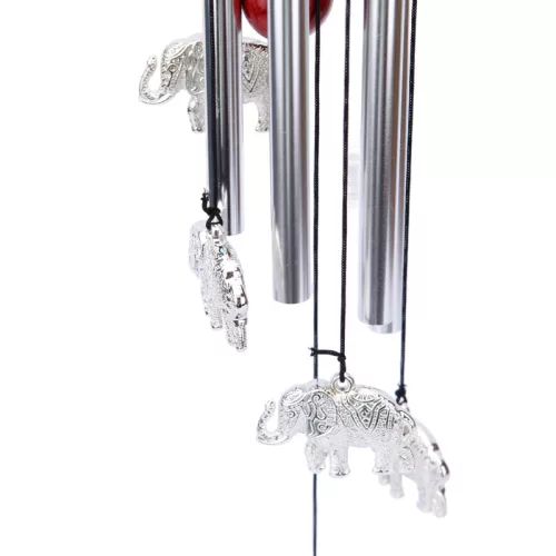 Szélcsengő ezüst elefánt 70 cm